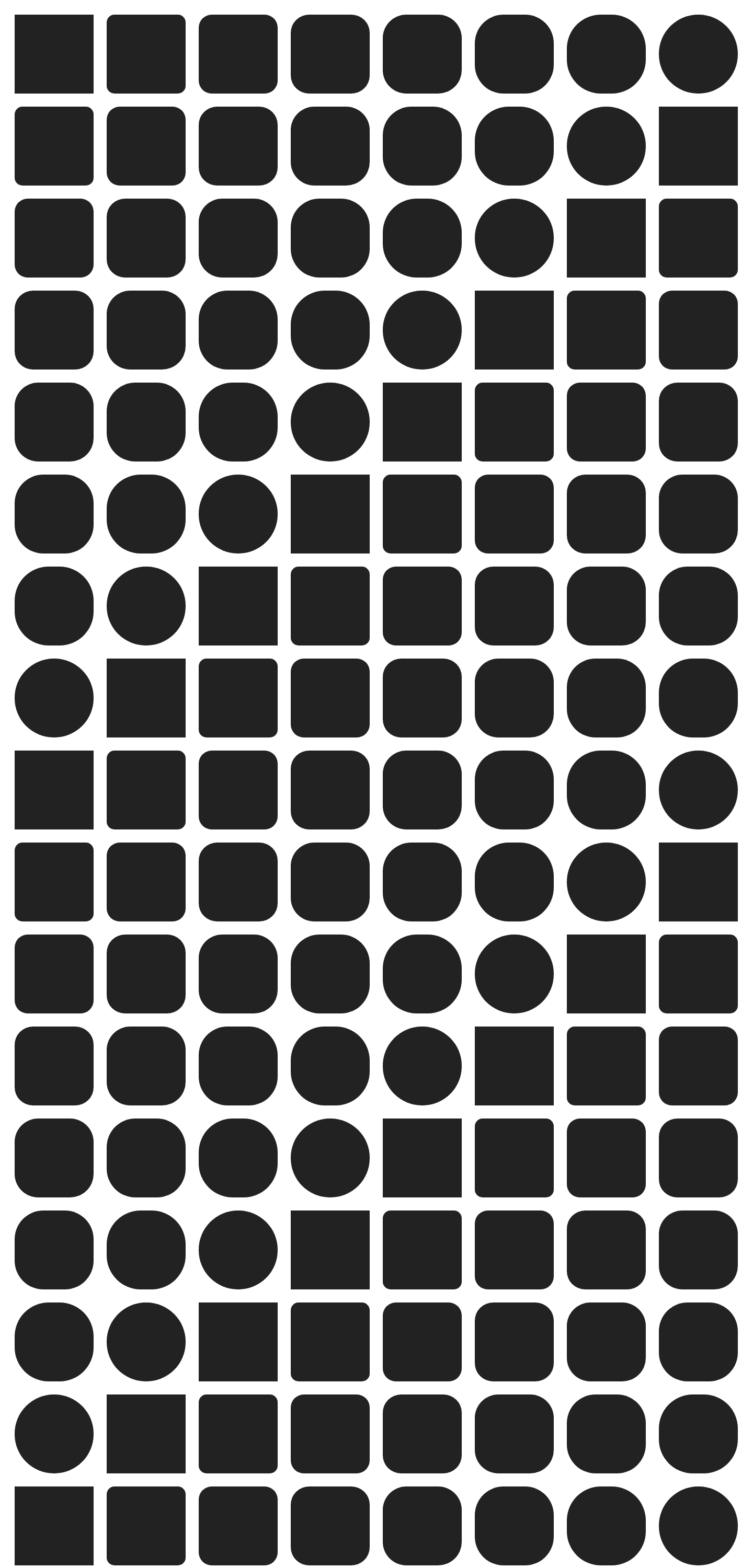 fifth grid of black circles and squares